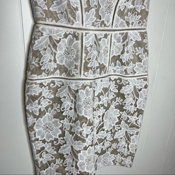 NWT TRINA TURK SHEER LACE MINI NUDE DRESS Sz 8 Party - Picture 7 of 11